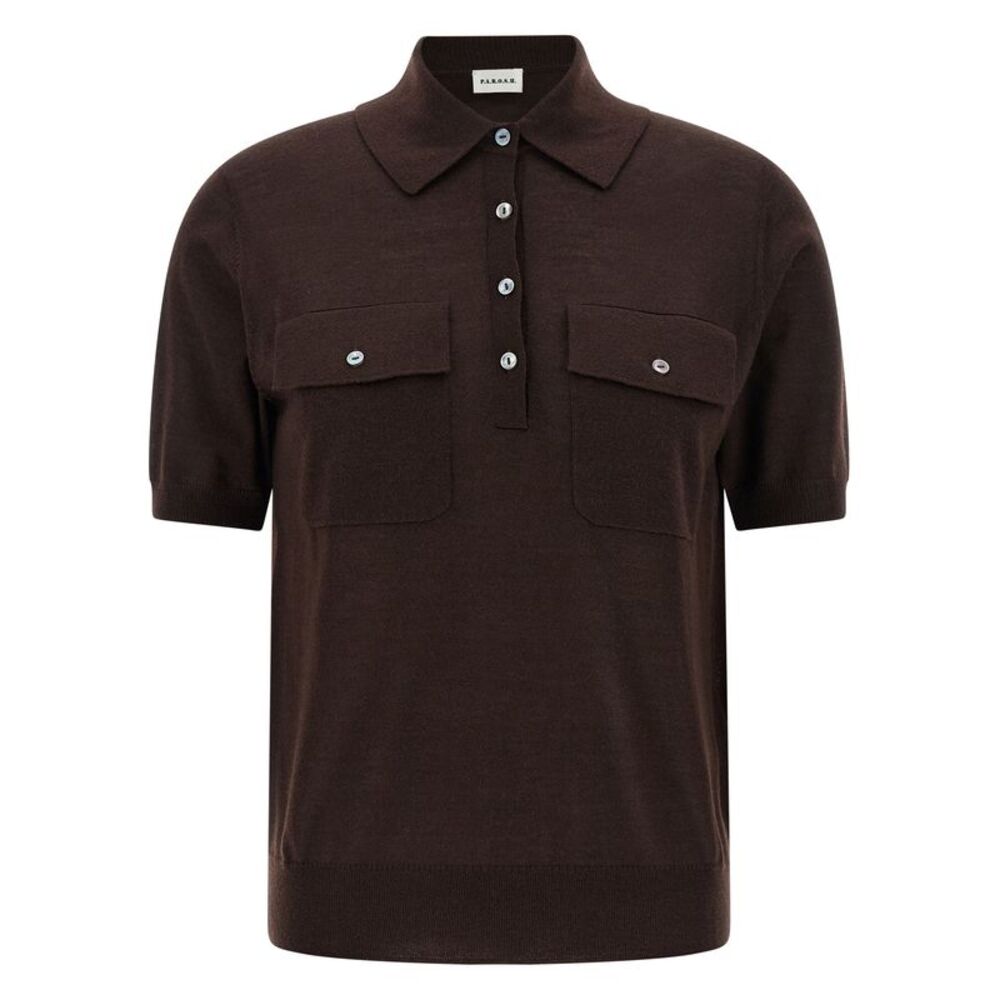 P.A.R.O.S.H. Brown Wool Polo Women's Shirt